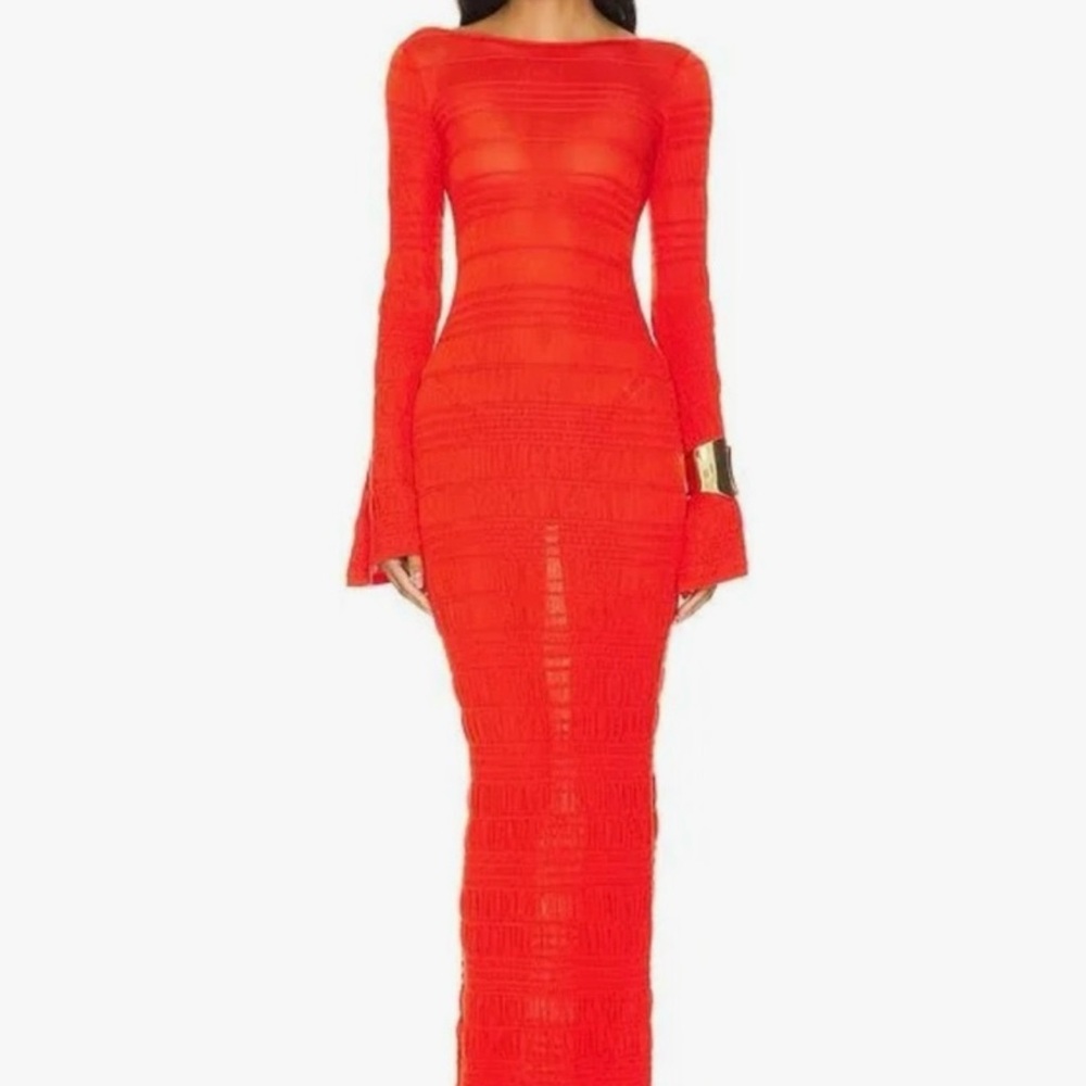 Lovers + Friends Vibrant Red Long Sleeve Dress